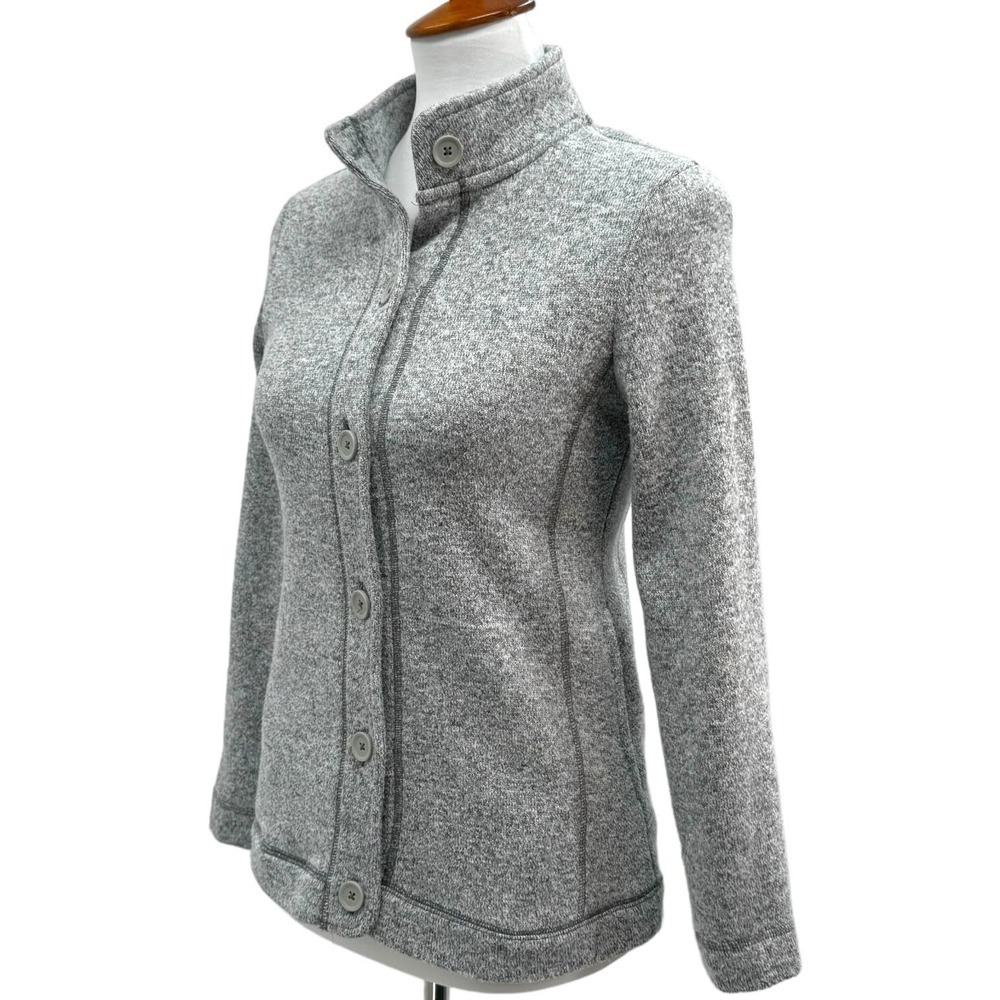 T By Talbots Grey Heathered Button Up Sweatshirt … - image 4